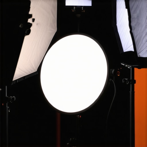 Advanced Lighting Techniques for Content Creators Professional lighting setup with adjustable angles and mixed light sources in a workspace