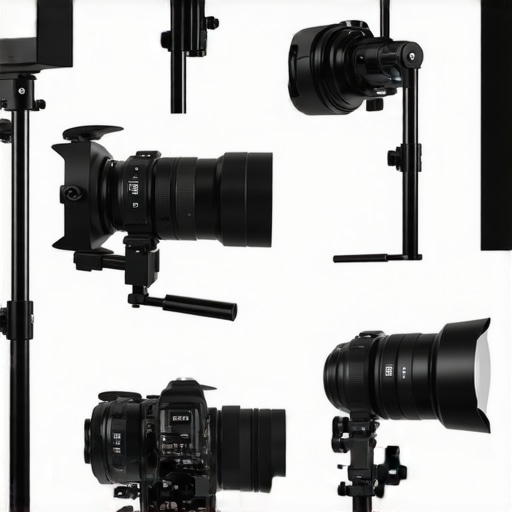 A professional creator studio with adjustable rigs, softbox lighting, and modern camera setup.