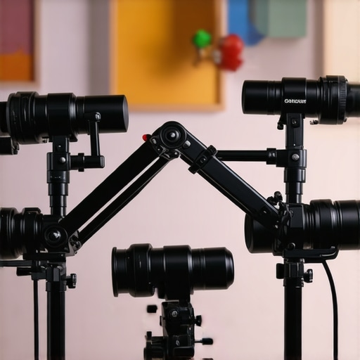 Professional creator studio with modular rigs and LED lighting