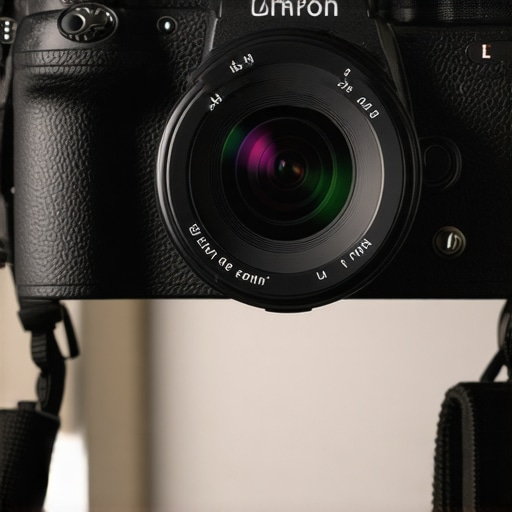 Close-up of a modern mirrorless camera showing textured grip and durable body