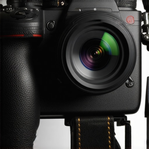 Close-up of a high-end camera showing textured grip and durable body.