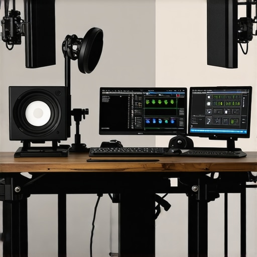 Studio setup showcasing CreatorRigPro's modular frame, adjustable lights, and portability.