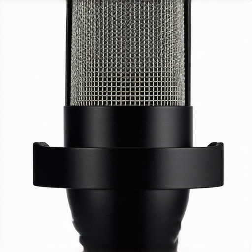 Close-up of a durable studio microphone showing its rugged construction