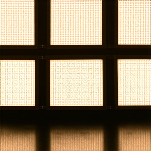 Studio lighting with adjustable LED panels in a professional setting