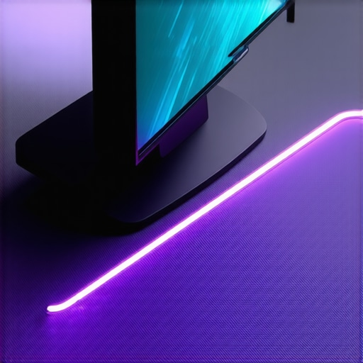 2026 OLED Desk Mat Detail Detailed image of the slim, illuminated OLED Desk Mat on a modern desk surface