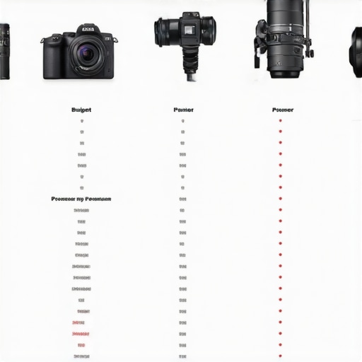 Comparison chart of budget and premium camera and studio gear