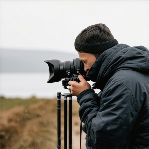 Studio photographer demonstrating gear performance in tough conditions