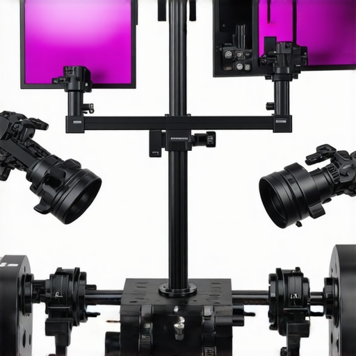 Creator rig with adjustable arms and lighting setup in a studio environment.