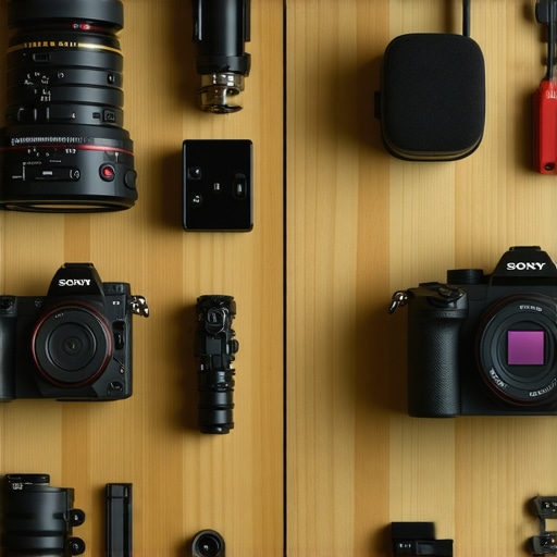 Budget Modular Camera vs. Sony Alpha 7C Comparison Comparison image of a budget modular camera setup and high-end Sony Alpha 7C with professional studio gear.