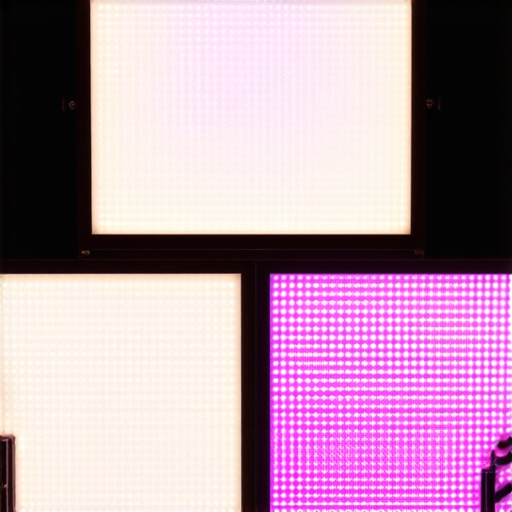 Side-by-side comparison of liquid-cooled LED panels and conventional LED studio lights.