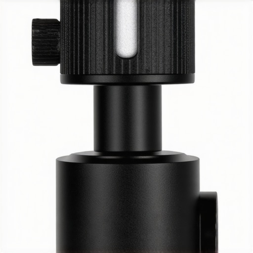 Detailed shot of a metal cold-shoe mount with textured surface and adjustable clamp for stabilization.