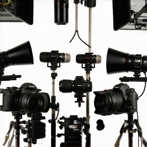 Studio gear including cameras, microphones, and lights during a stress test in a controlled environment.