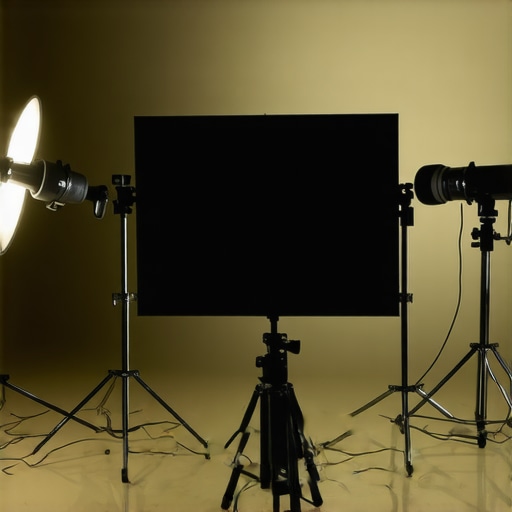 Studio equipment like camera, microphone, and lighting rig being tested in demanding conditions