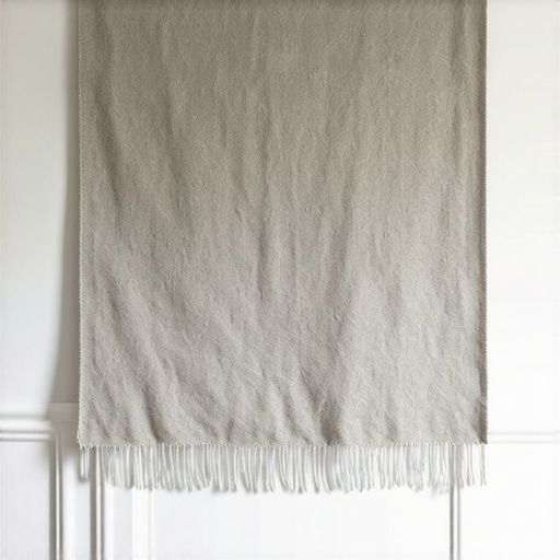 Lightweight acoustic blanket hung on studio wall to reduce echo