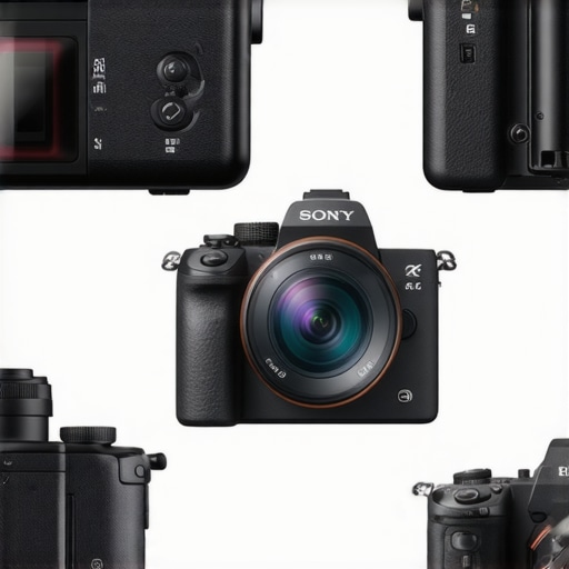 Collage of Sony a6400, Canon EOS R5, and Nikon Z6 II cameras side by side.