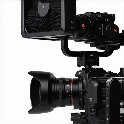 Professional camera equipped with cooling fan demonstrating heat management