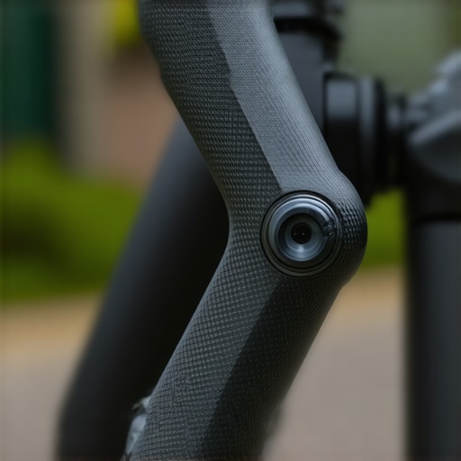 Close-up of the support arm's textured surface and CNC joints showing quality build