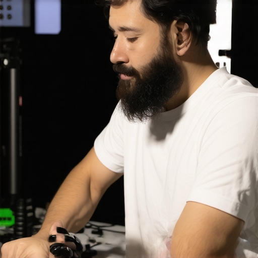 Creator testing studio gear for stress resistance in demanding scenarios.
