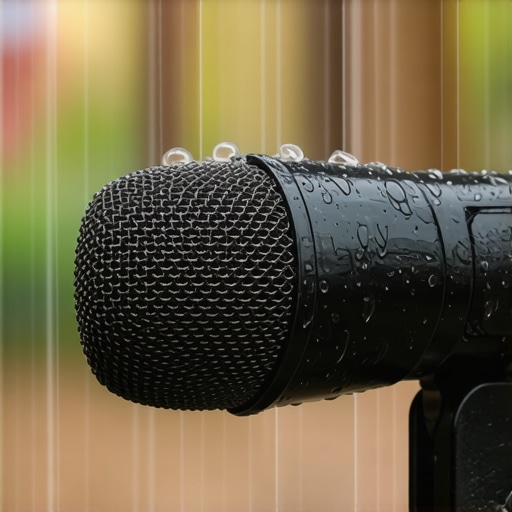 Weatherproof microphone outdoors during rain