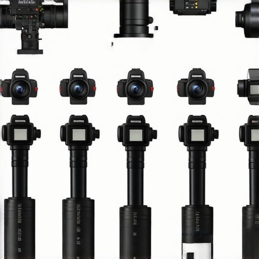 A detailed comparison chart showing features and prices of various lighting kits, cameras, rigs, and microphones.