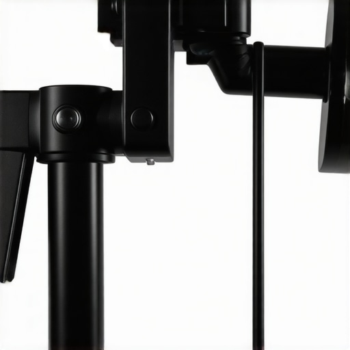 Detailed view of a studio lighting stand with graphene reinforcement and adjustable arm.