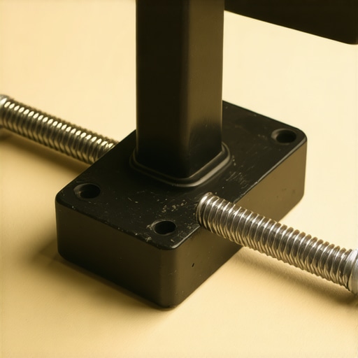Close-up of clamp support jaws with rubber padding holding equipment on desk
