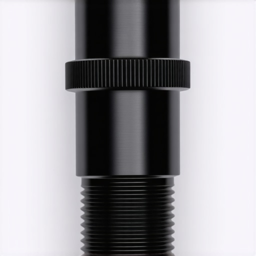 Close-up image of a sturdy microphone thread adapter made of anodized aluminum with detailed threading.