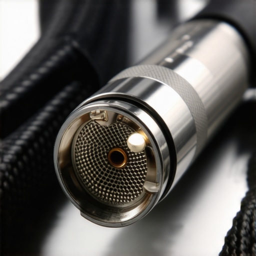 Detailed image of braided copper shielding and robust connectors on an XLR cable.