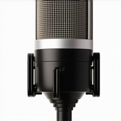 Close-up of a sturdy dynamic microphone with metal grille and solid handle.