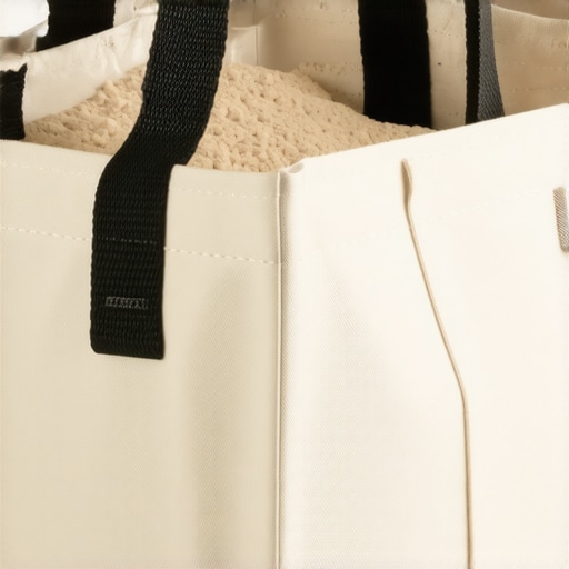 Detailed view of sandbag materials and handle