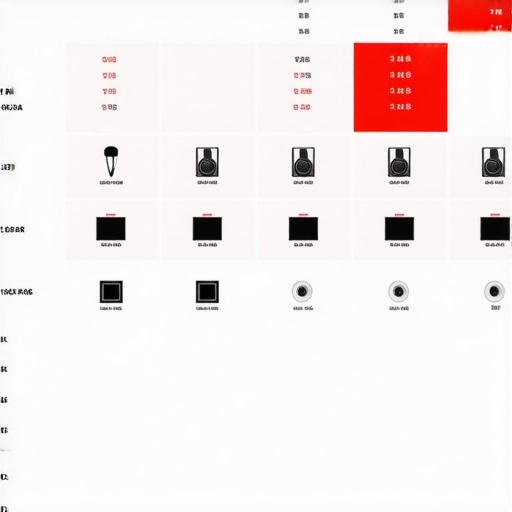 Chart comparing various creator rigs, camera systems, lighting kits, and microphones based on features and price