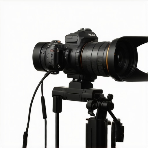 Professional camera and microphone in a studio during intense use