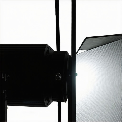 High-end studio light with heat sinks during continuous operation.