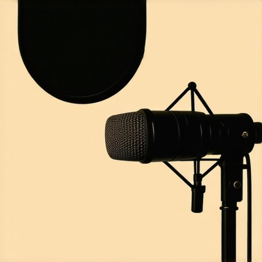 Studio Microphone and Lighting Setup Professional studio microphone with lighting kit for creators