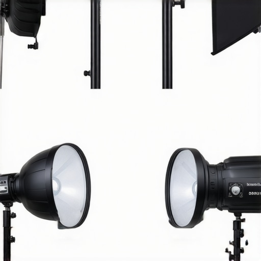 Comparison of different studio lighting kits showing size and build differences