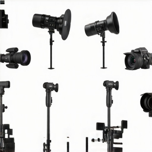 Side-by-side comparison of affordable and professional studio gear including lights, camera rigs, microphones, and cameras.