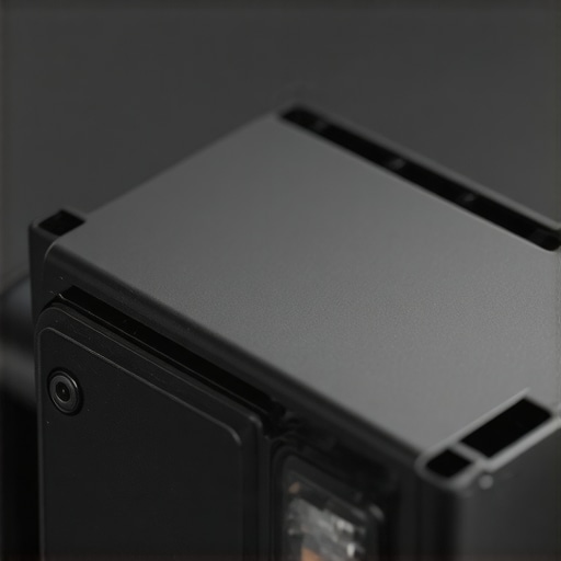 Detailed view of a rugged camera battery plate highlighting plastic case and metal contacts.