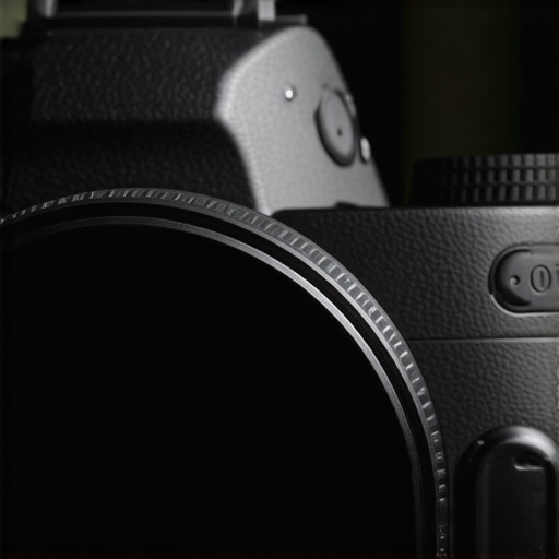Close-up of camera with cooling vents and matte exterior