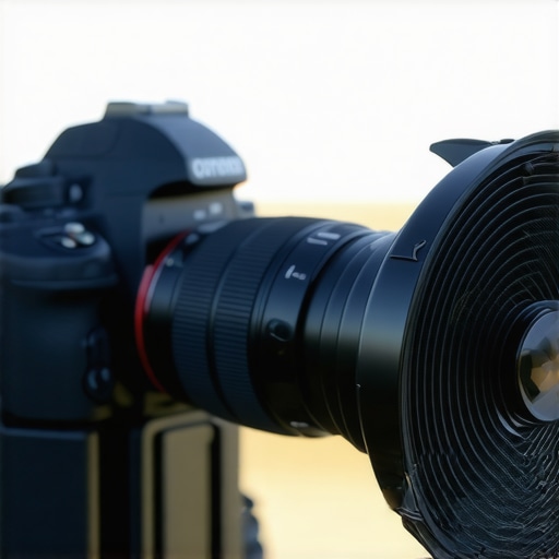 DSLR camera mounted with external cooling fan