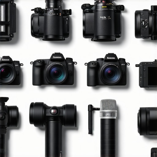Comparison of Professional and Budget Camera Gear Visual comparison of high-end and budget video production equipment.