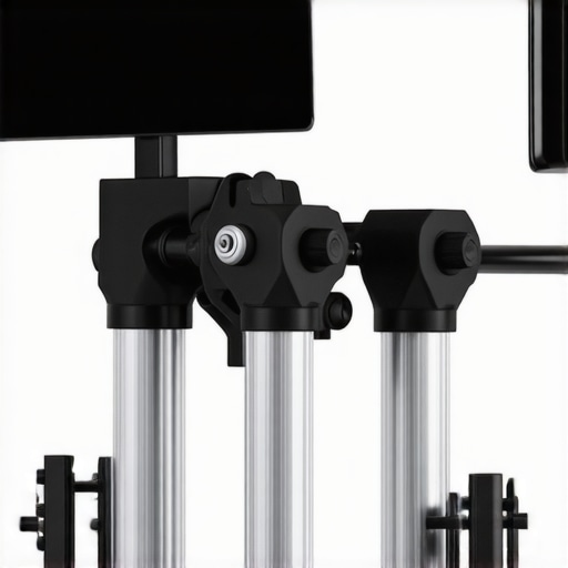DIY Mobile Rig Components Close-up of aluminum parts and adjustable clamps in a mobile rig