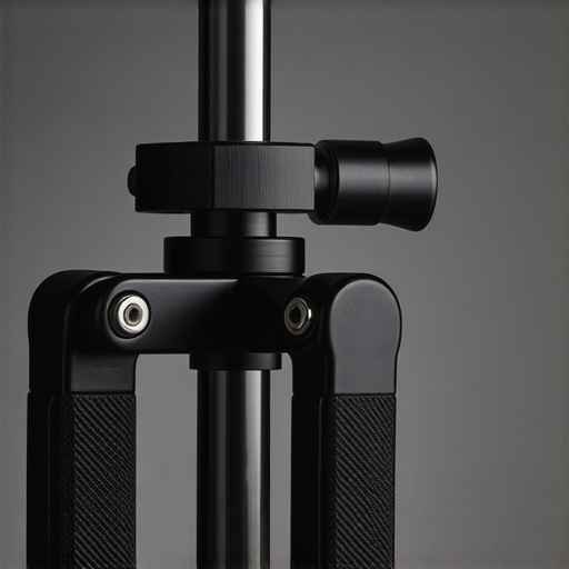 Close-up of a heavy-duty clamp's gripping mechanism and swivel joint