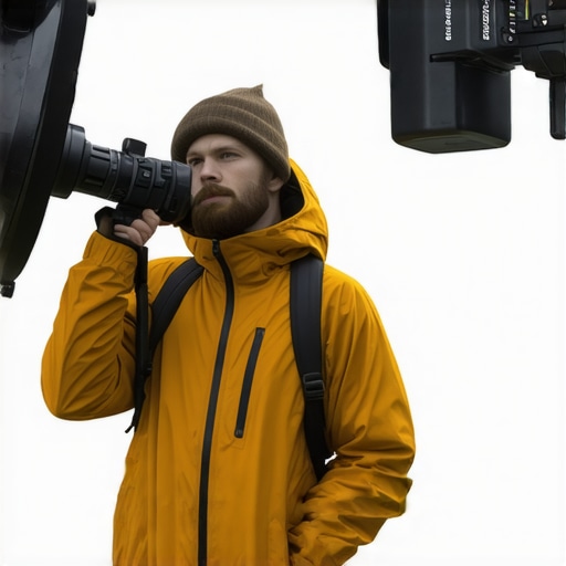Durable Studio Equipment in Action Outdoor professional video shoot with weather-resistant lighting and rigs