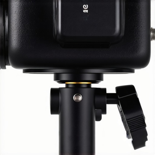Fluid Head Close-Up Close-up detail of a lightweight camera rig with a budget fluid head highlighting plastic and metal build.