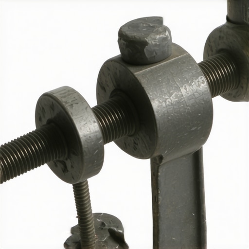 Close-up of a sturdy steel desk clamp showing textured screw and handle grips.