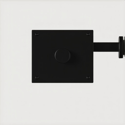 Steel studio wall mount with attached heavy arm, mounted on drywall