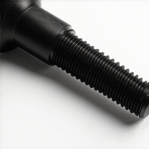 Close-up view of a black metal microphone thread adapter showing detailed threading and textured grip.