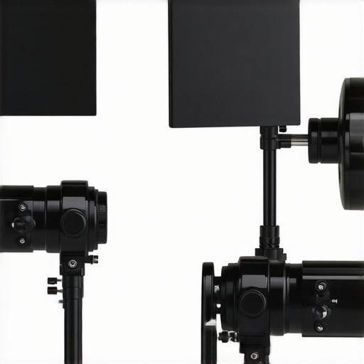 Close-up of the construction and adjustable features of a professional-grade matte box