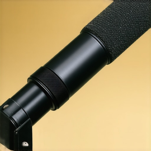 Close-up view of a sturdy steel microphone counterweight with threaded hole for boom arm attachment