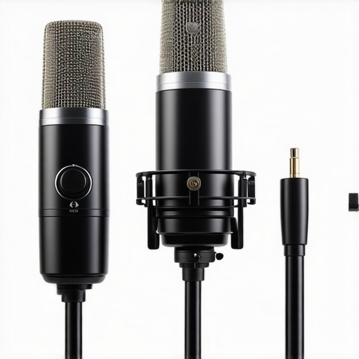 Neural Microphone Interface in Studio Close-up of a neural microphone interface with professional studio setup